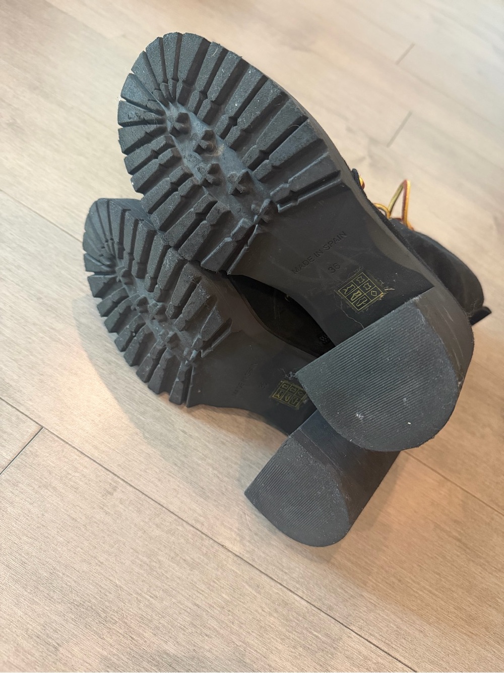 Free People Black Leather Boots with Unique Leather Laces - Picture 6 of 6